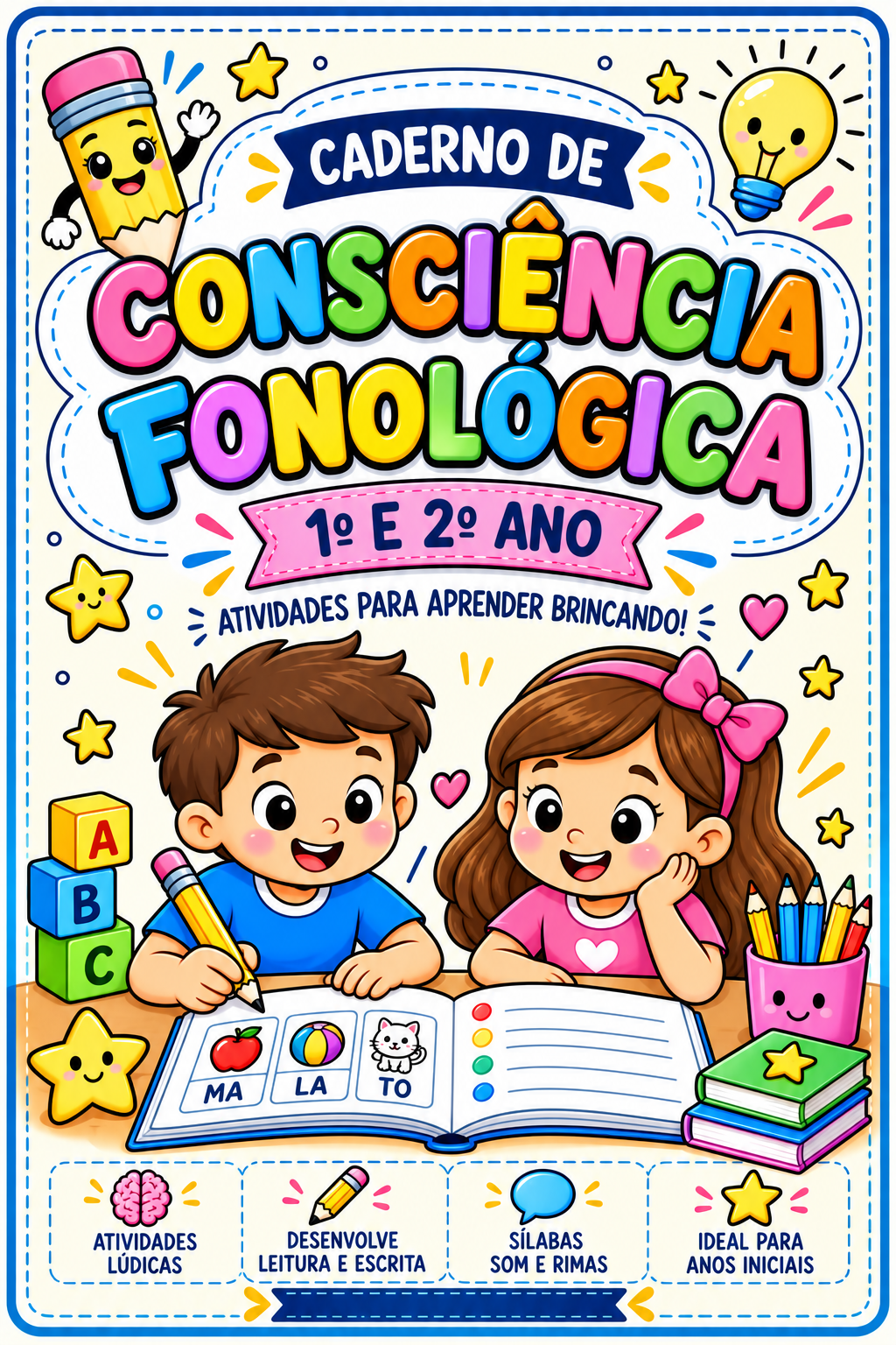 Caderno de Consciência Fonológica, 1º e 2º ano