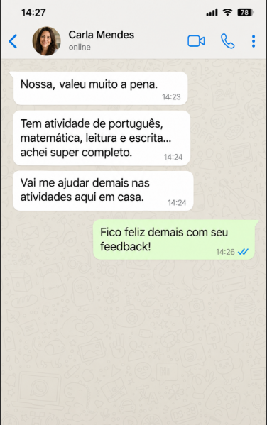 Depoimento de Carla Mendes enviado por WhatsApp